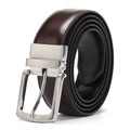 Reversible Rotating Buckle Leather Belt - Dark_Brown