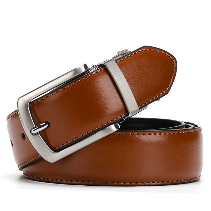Reversible Rotating Buckle Leather Belt - view 1