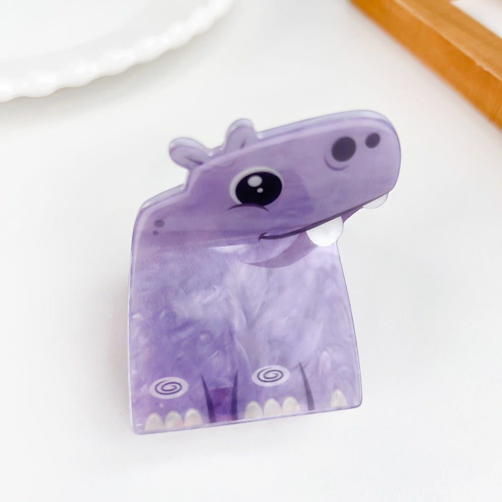 Cartoon Animal Claw Clip For Kids - hippo