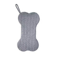 Dog Bone Cable Knit Christmas Stocking - Grey