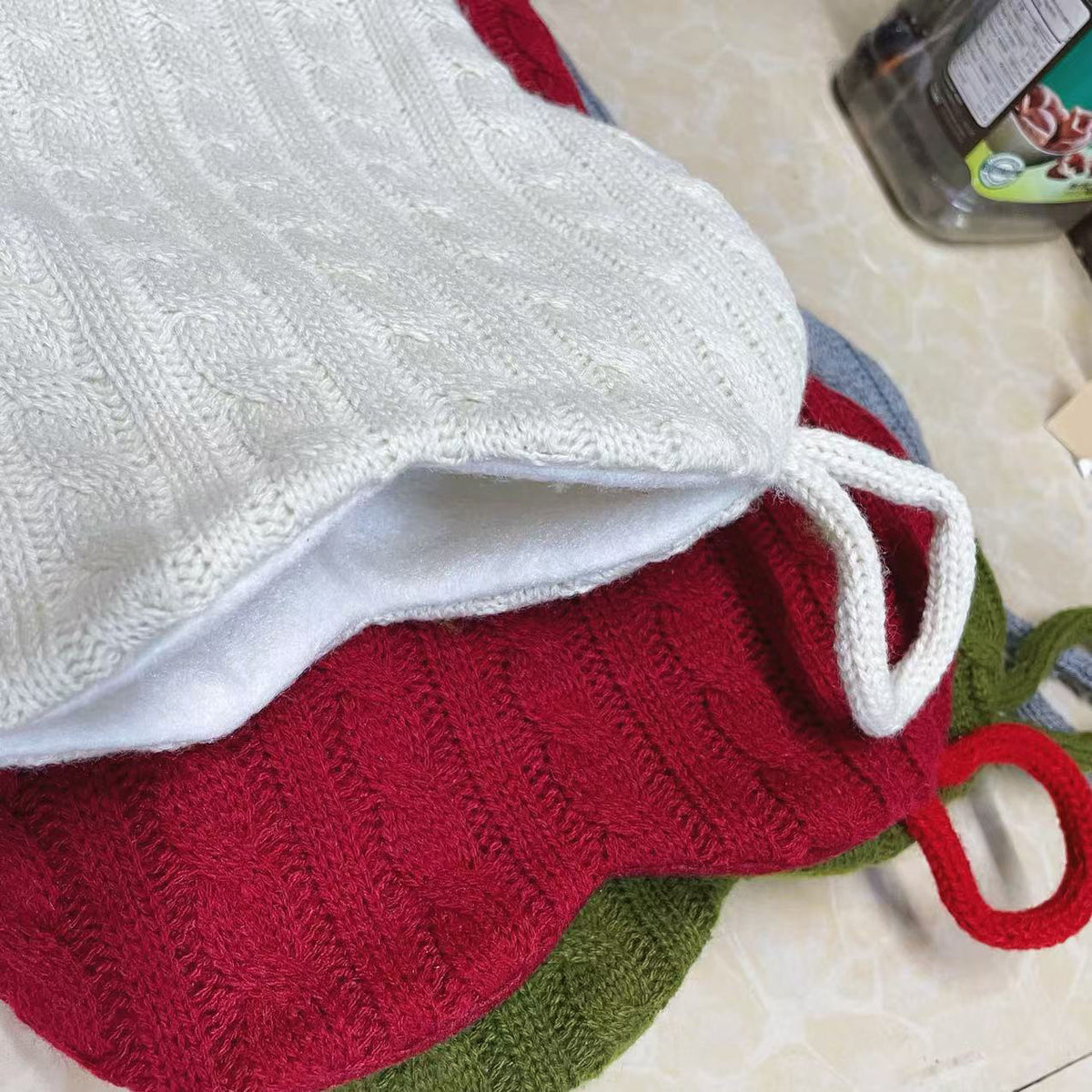 Dog Bone Cable Knit Christmas Stocking - view 1
