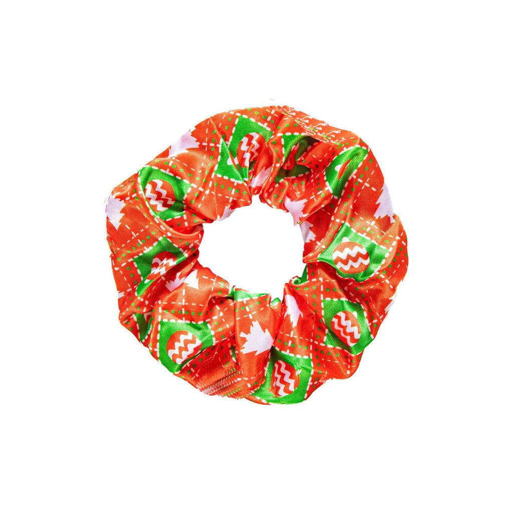 Silky Satin Scrunchie With Holiday Prints - NO_04