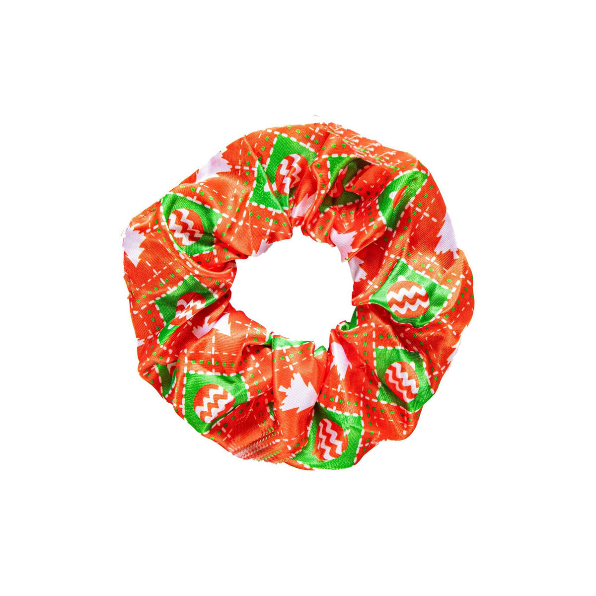Silky Satin Scrunchie With Holiday Prints - NO_04