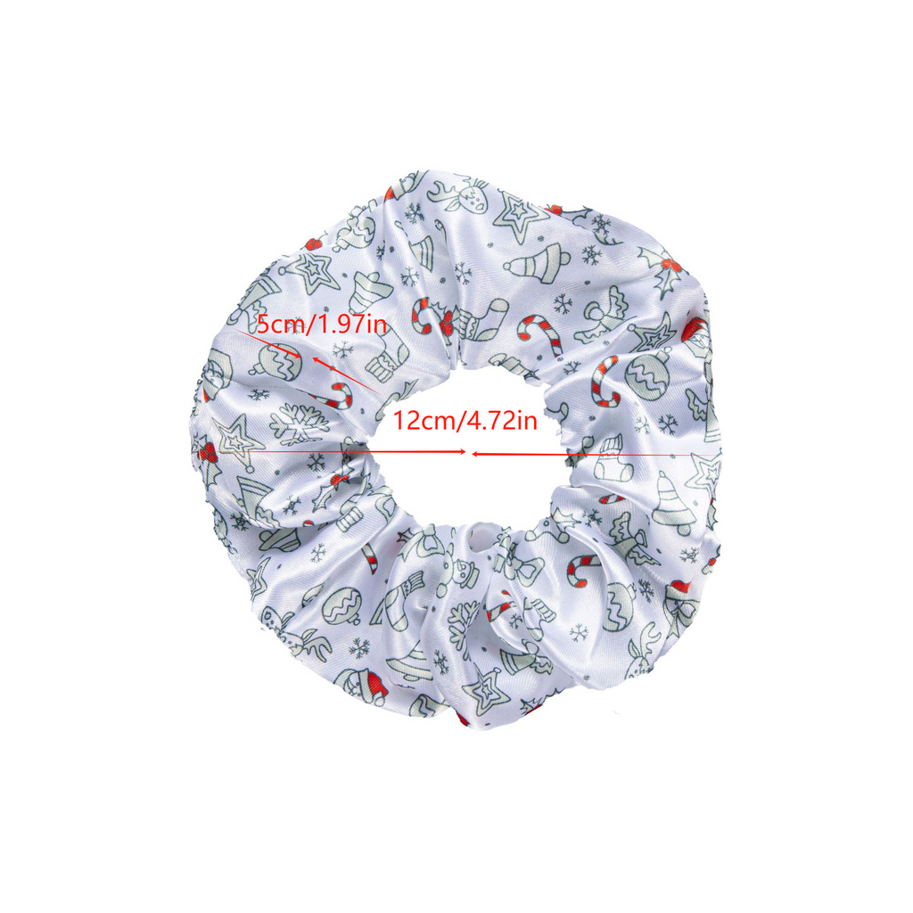Silky Satin Scrunchie With Holiday Prints - view 2
