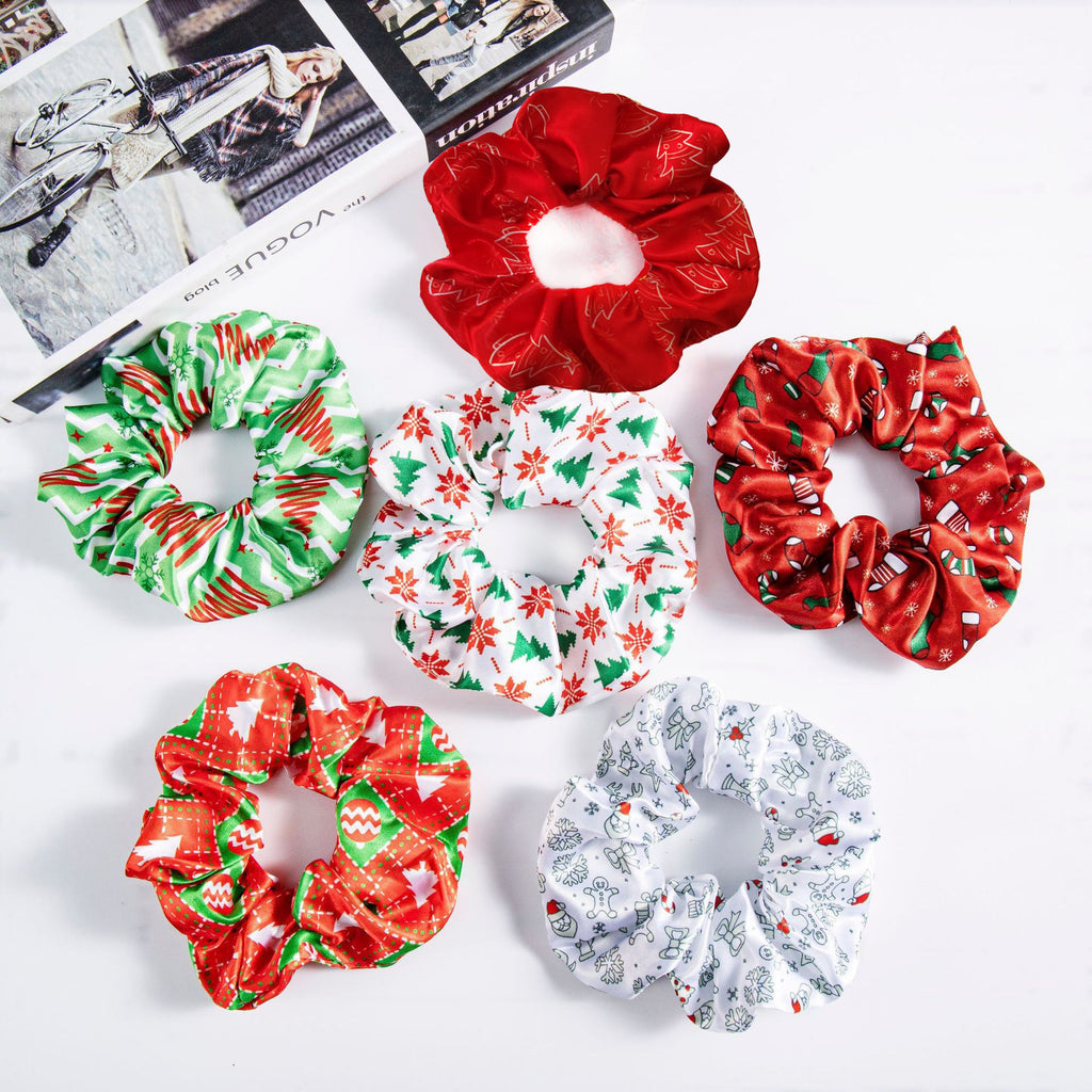 Silky Satin Scrunchie With Holiday Prints - view 3