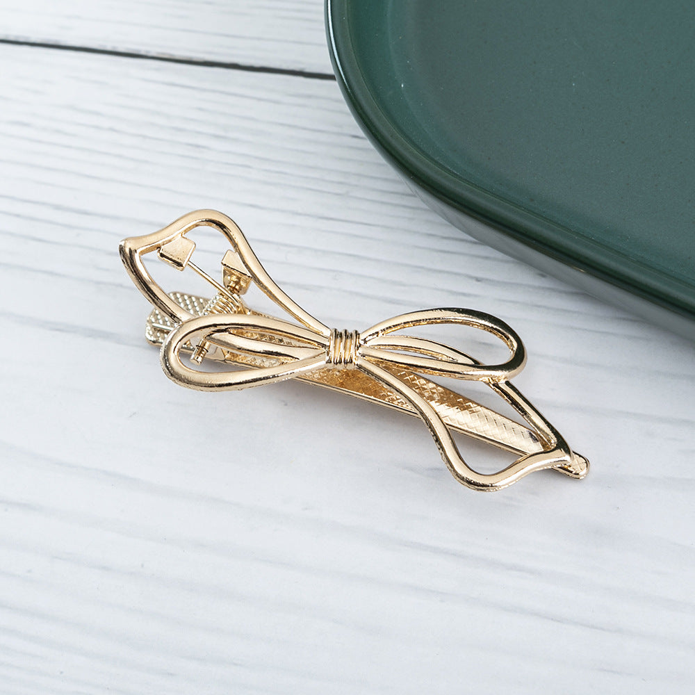 Cut Out Motif Metal Duckbill Clip - Bow_G
