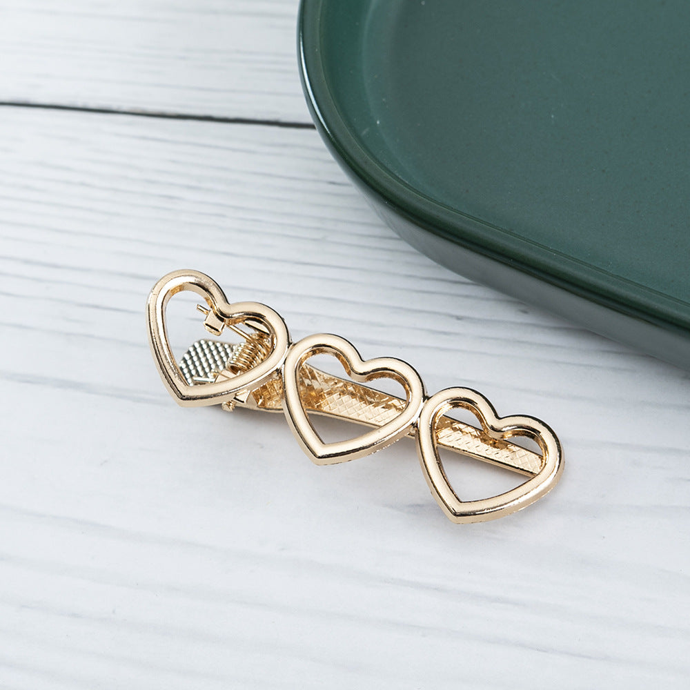 Cut Out Motif Metal Duckbill Clip - Heart_G