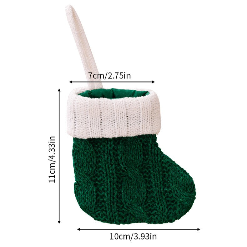 Cable Knit Mini Christmas Stocking with Hanging Loop - view 1