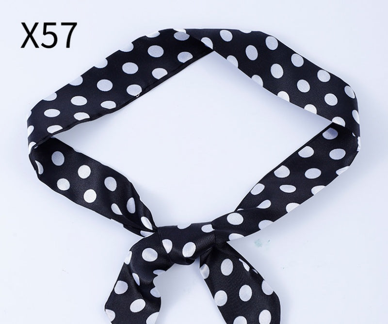 Vintage Print Skinny Twilly Bag Scarf - X57