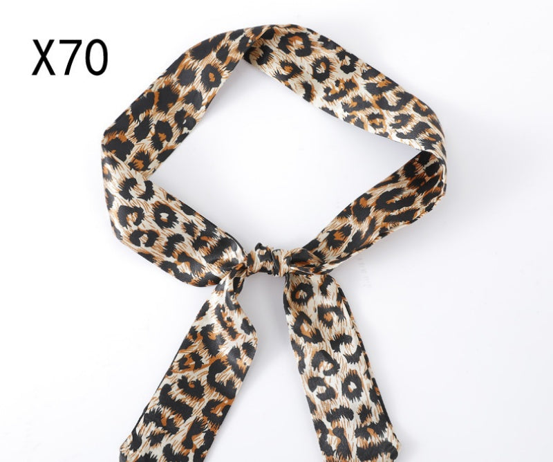 Vintage Print Skinny Twilly Bag Scarf - X70