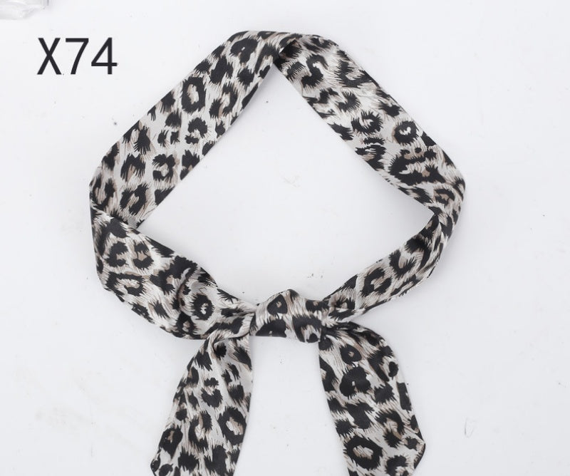 Vintage Print Skinny Twilly Bag Scarf - X74