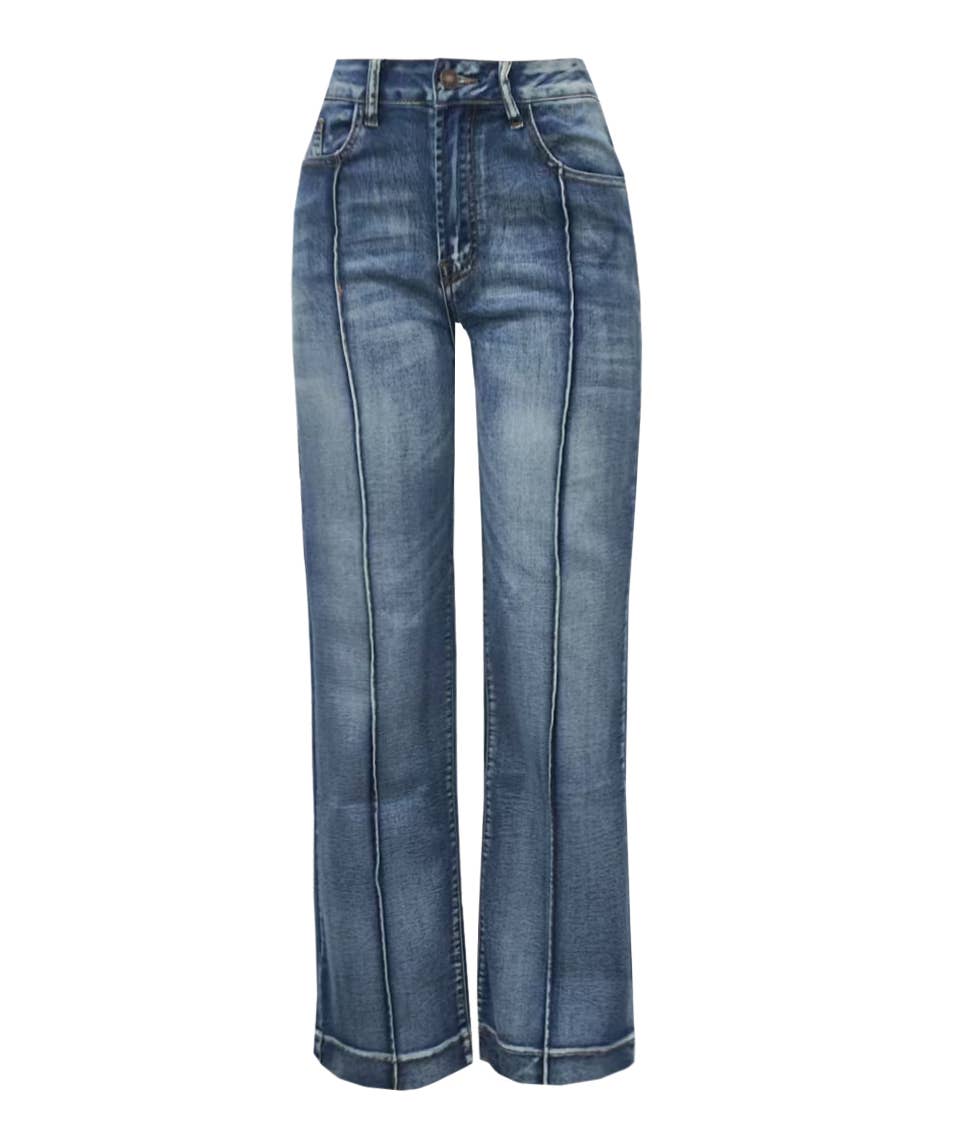 Center Seam High Waist Flare Jeans