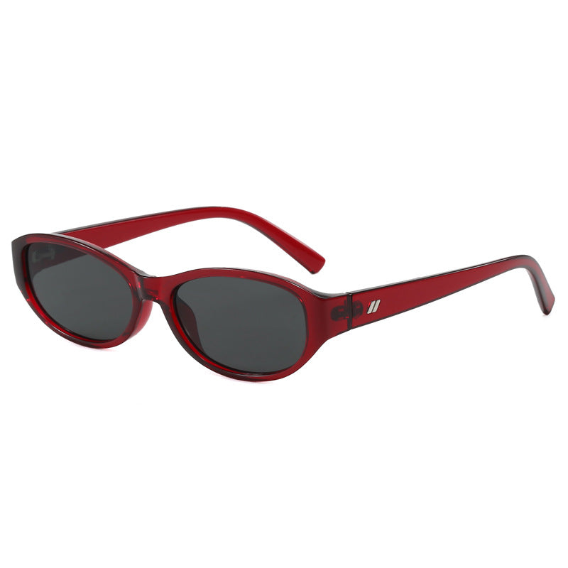 Slim Oval Frame Retro Sunglasses - NO02