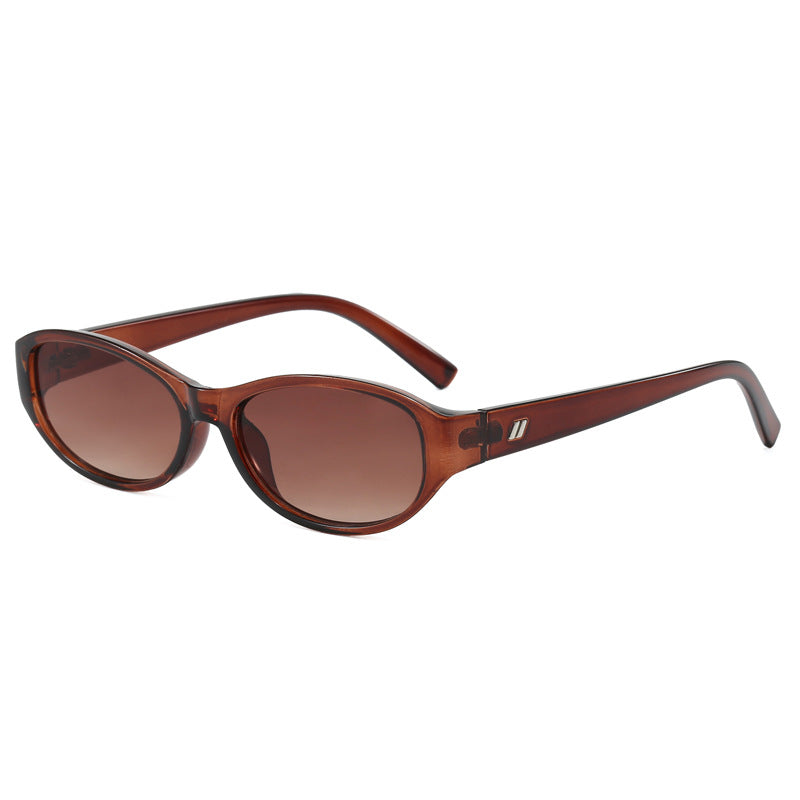 Slim Oval Frame Retro Sunglasses - NO03