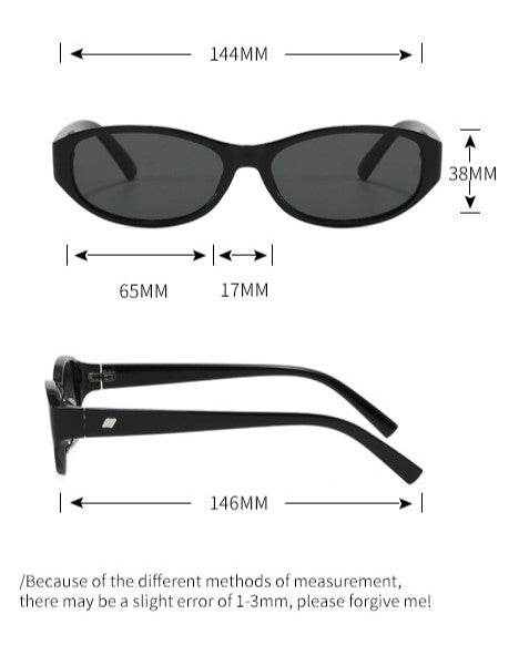 Slim Oval Frame Retro Sunglasses - view 1
