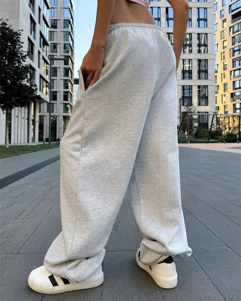 Drawstring Wide Leg Balloon Sweatpants - Yellow - 2