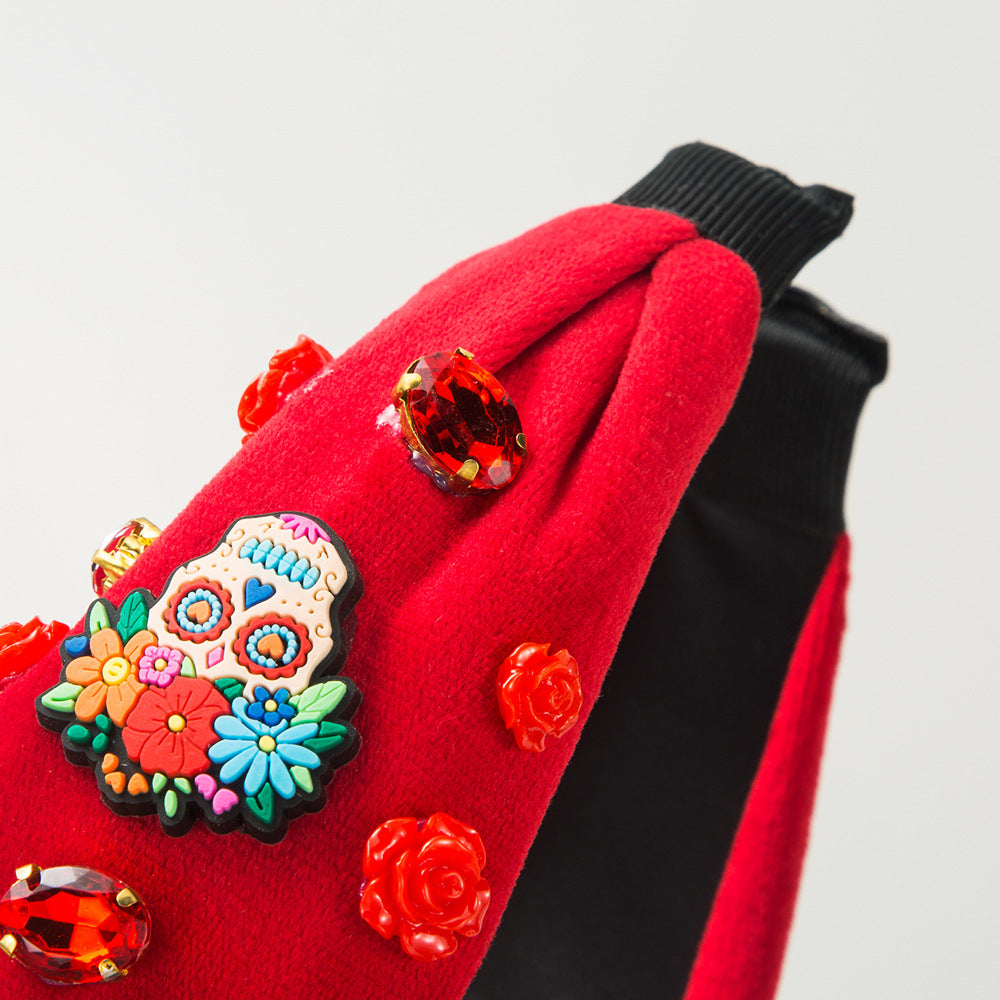 Sugar Skull Beaded Knot Headband - view 4