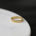 Braided Wheat Band Stacking Ring - Gold-1