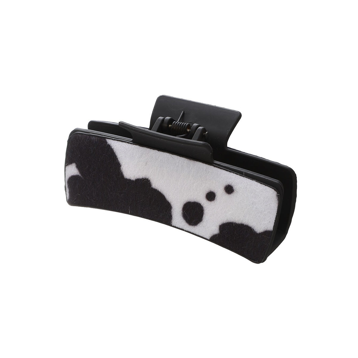 Cow Print Curved Rectangular Hair Claw - C7