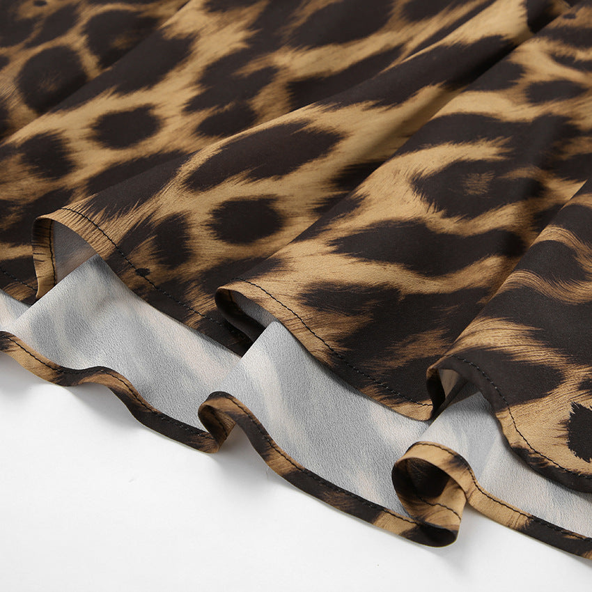Animal Print Bias Cut Mermaid Maxi Skirt - Brown - 7