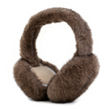 Thick Faux Fur Round Winter Earmuffs - Coffee