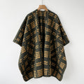 Open Front Wrap Cape With Whipstitch Trim - Yellow