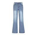 High Waist Wide Leg Baggy Jeans - blue