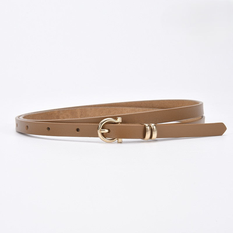 Minimal Thin Leather Waist Belt