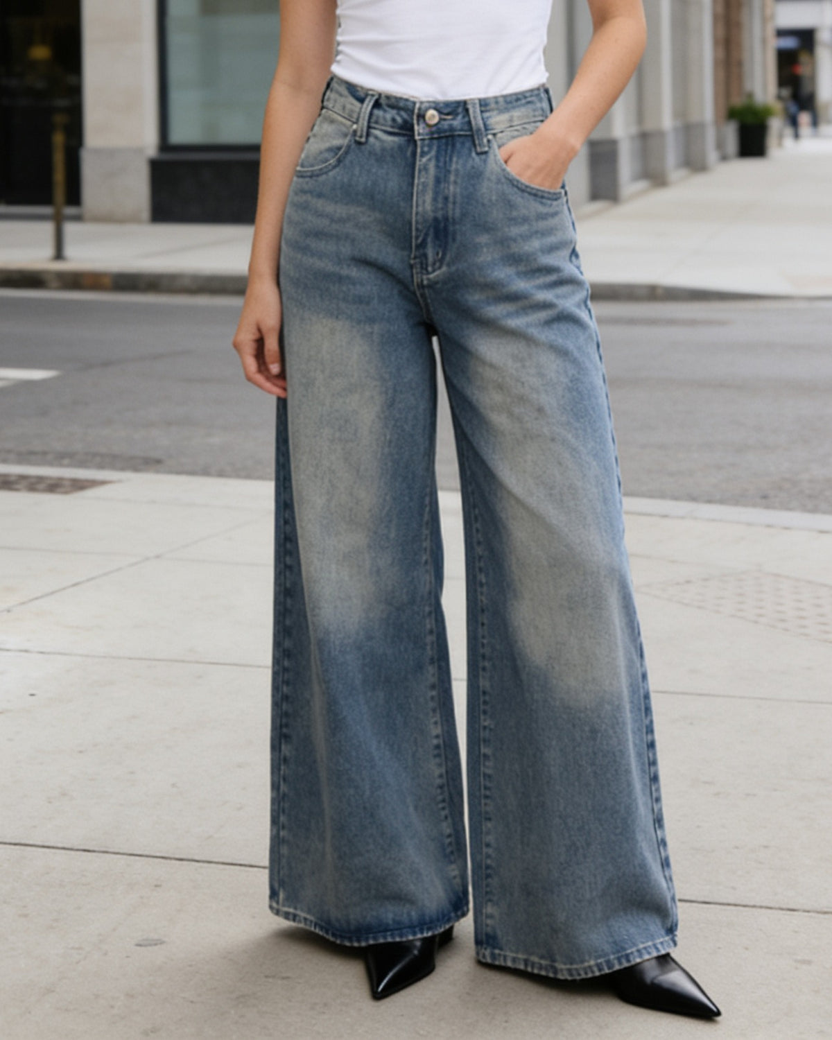 High Waist Baggy Wide Leg Jeans