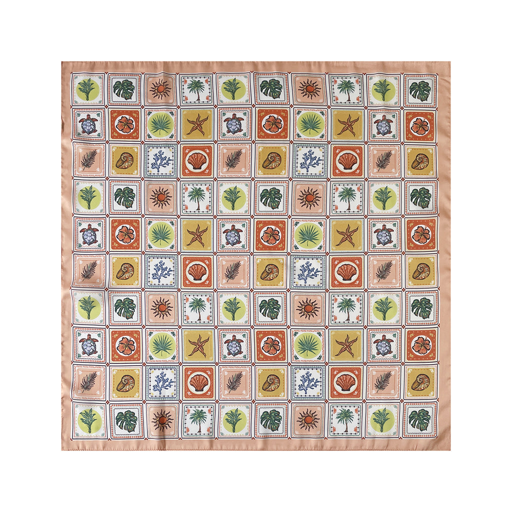 Art Patchwork Print Square Bandana Scarf - NO-2