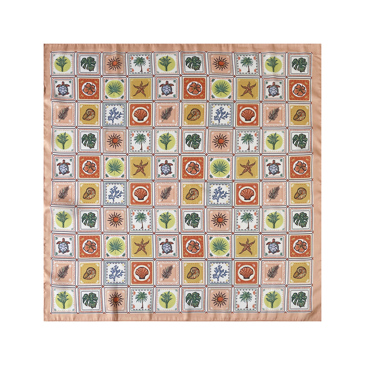Art Patchwork Print Square Bandana Scarf - NO-2