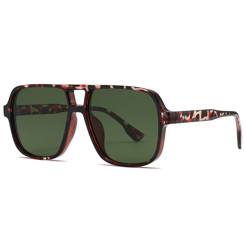Square Double Bridge Aviator Sunglasses - Decor