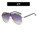 Oversized Shield Lens Aviator Sunglasses - NO_01
