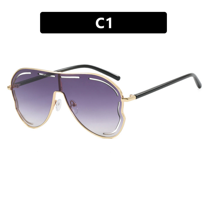 Oversized Shield Lens Aviator Sunglasses - NO_01