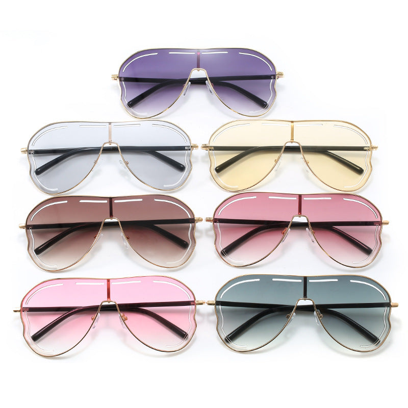 Oversized Shield Lens Aviator Sunglasses - view 1
