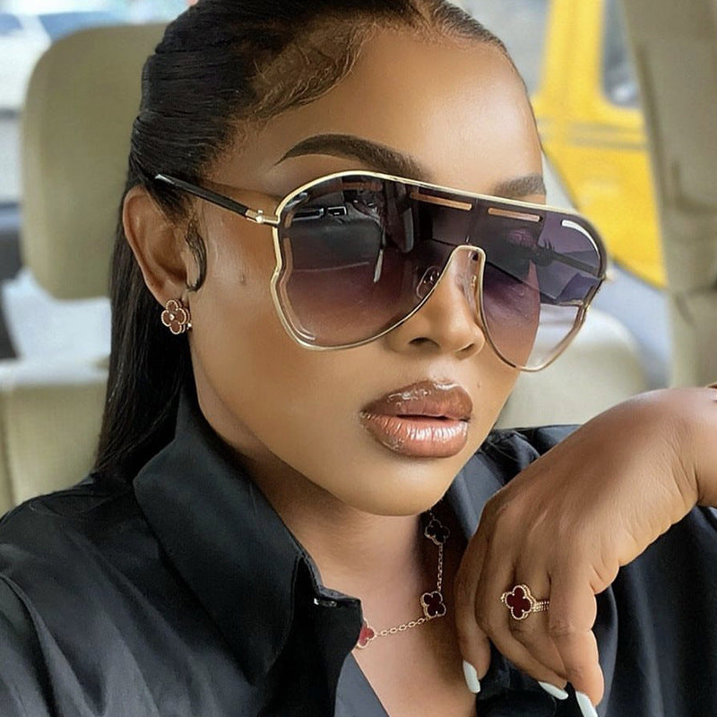 Oversized Shield Lens Aviator Sunglasses - view 4