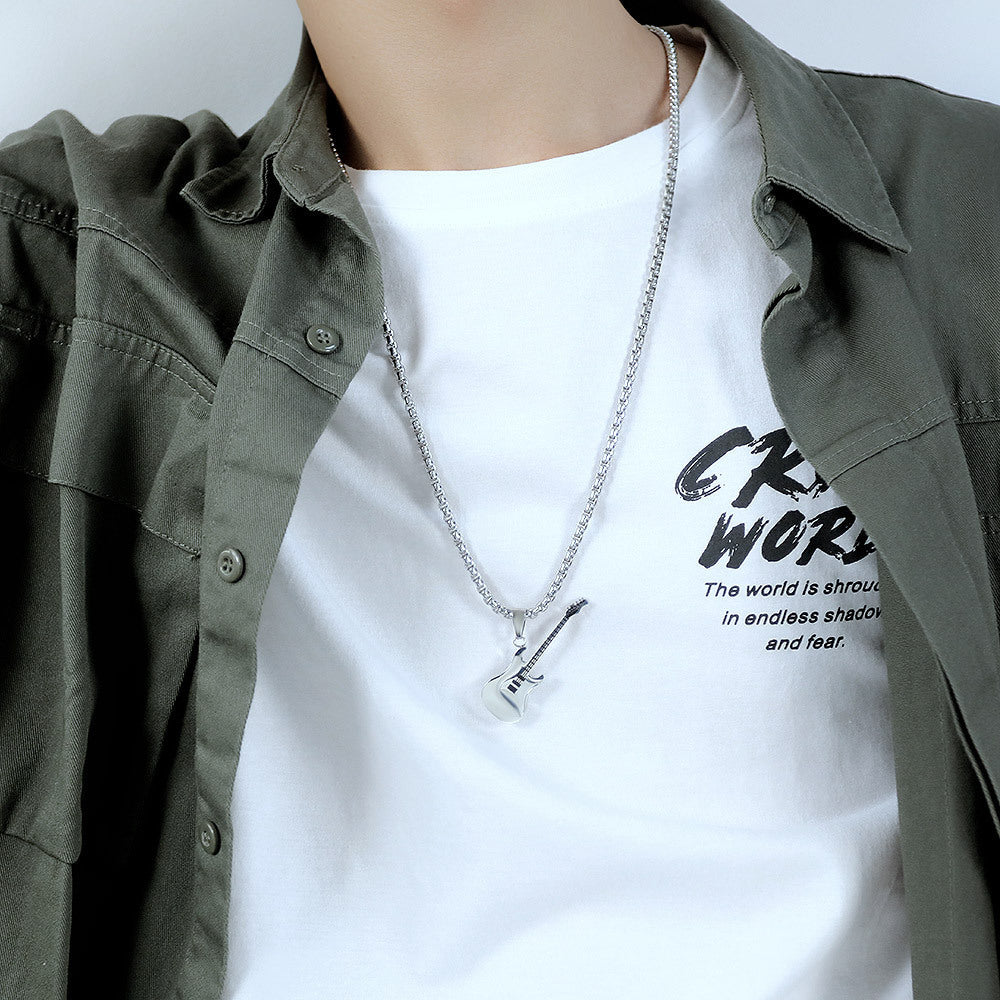 Electric Guitar Pendant Chain Necklace - view 1