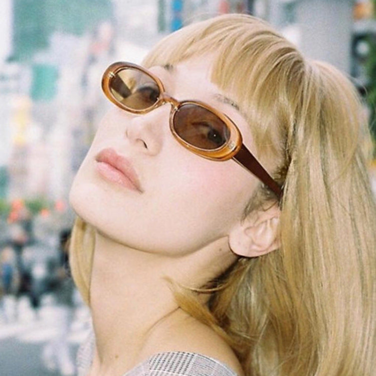 Vintage Oval Narrow Frame Sunglasses - view 2