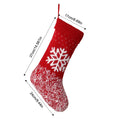 Knit Christmas Stocking Decoration With Ribbed Cuff - Snowflake