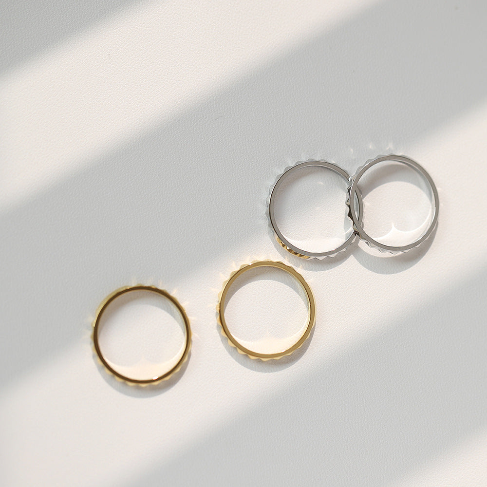 Studded Slim Band Everyday Ring - Gold - 1