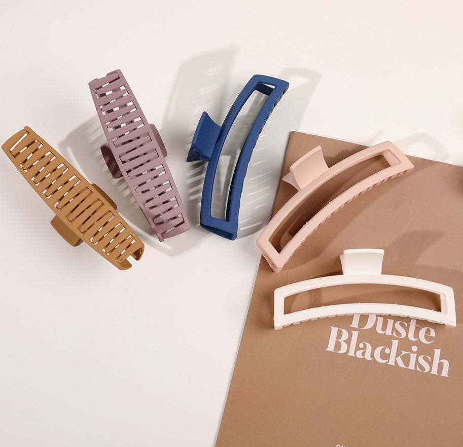 Long Curved Rectangle Hair Claw Clip - view 3