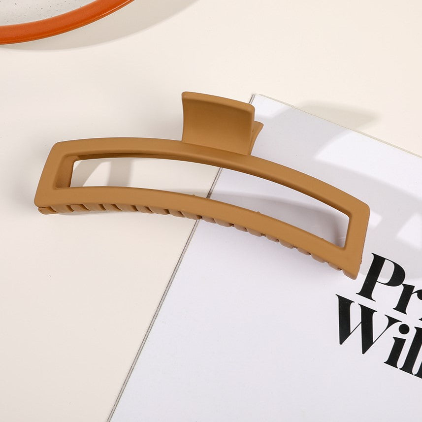 Long Curved Rectangle Hair Claw Clip - ginger