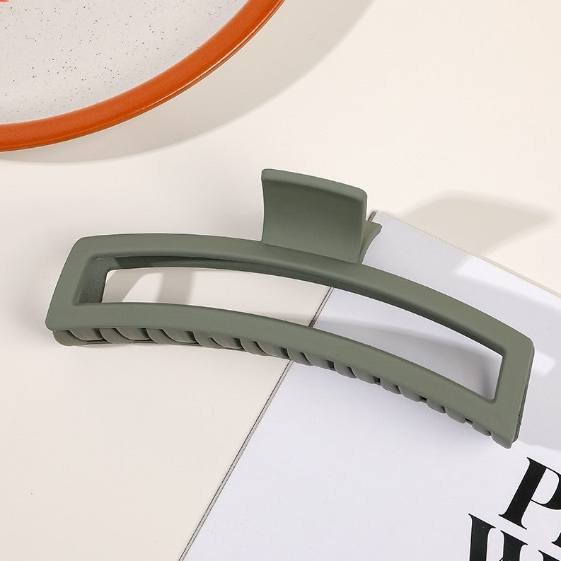 Long Curved Rectangle Hair Claw Clip - sage