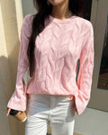 Everyday Cable Knit Crew Neck Sweater - Pink