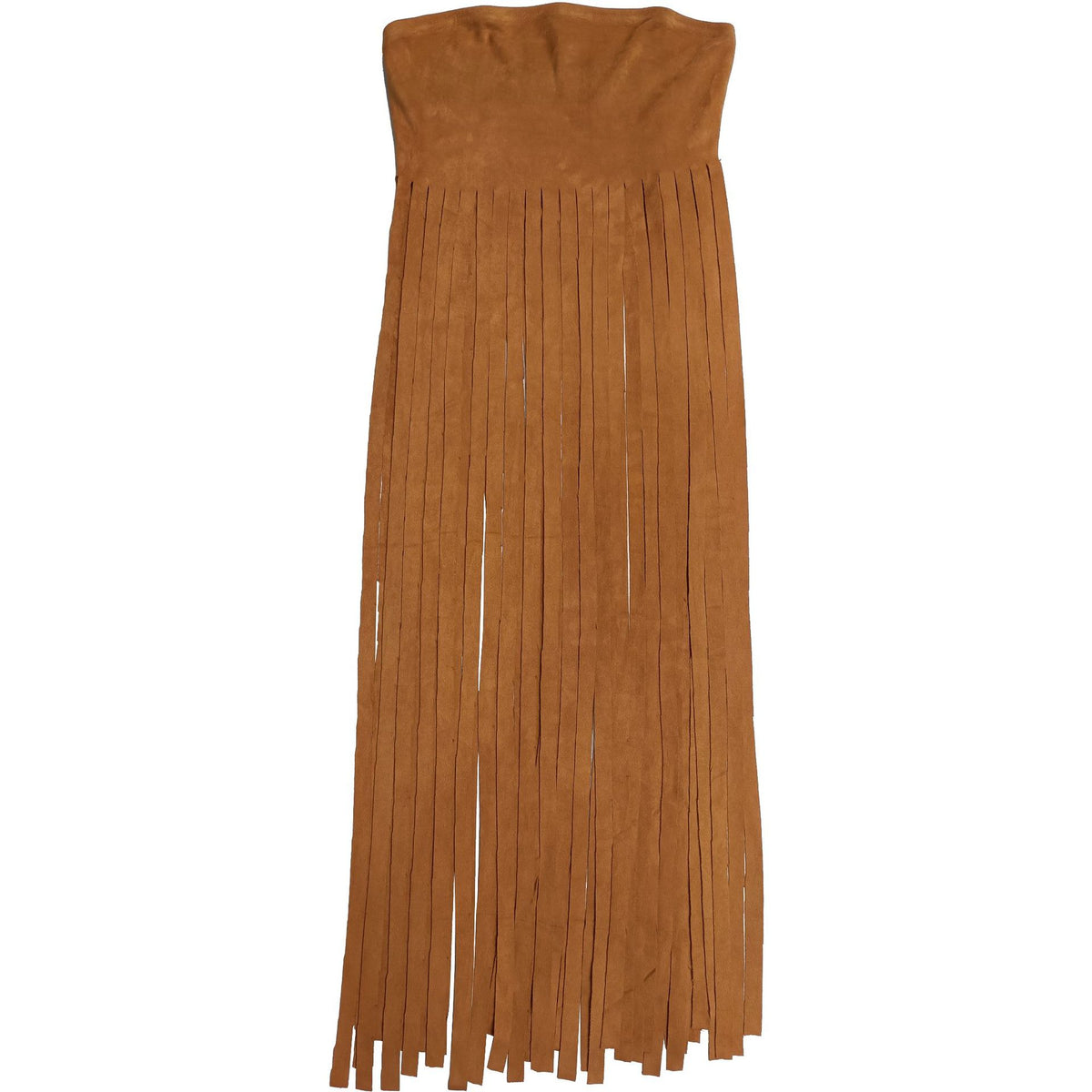 Western Bandeau Top With Long Fringe - Brown - 6