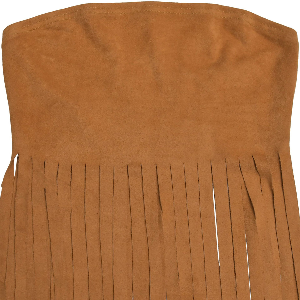 Western Bandeau Top With Long Fringe - Brown - 7