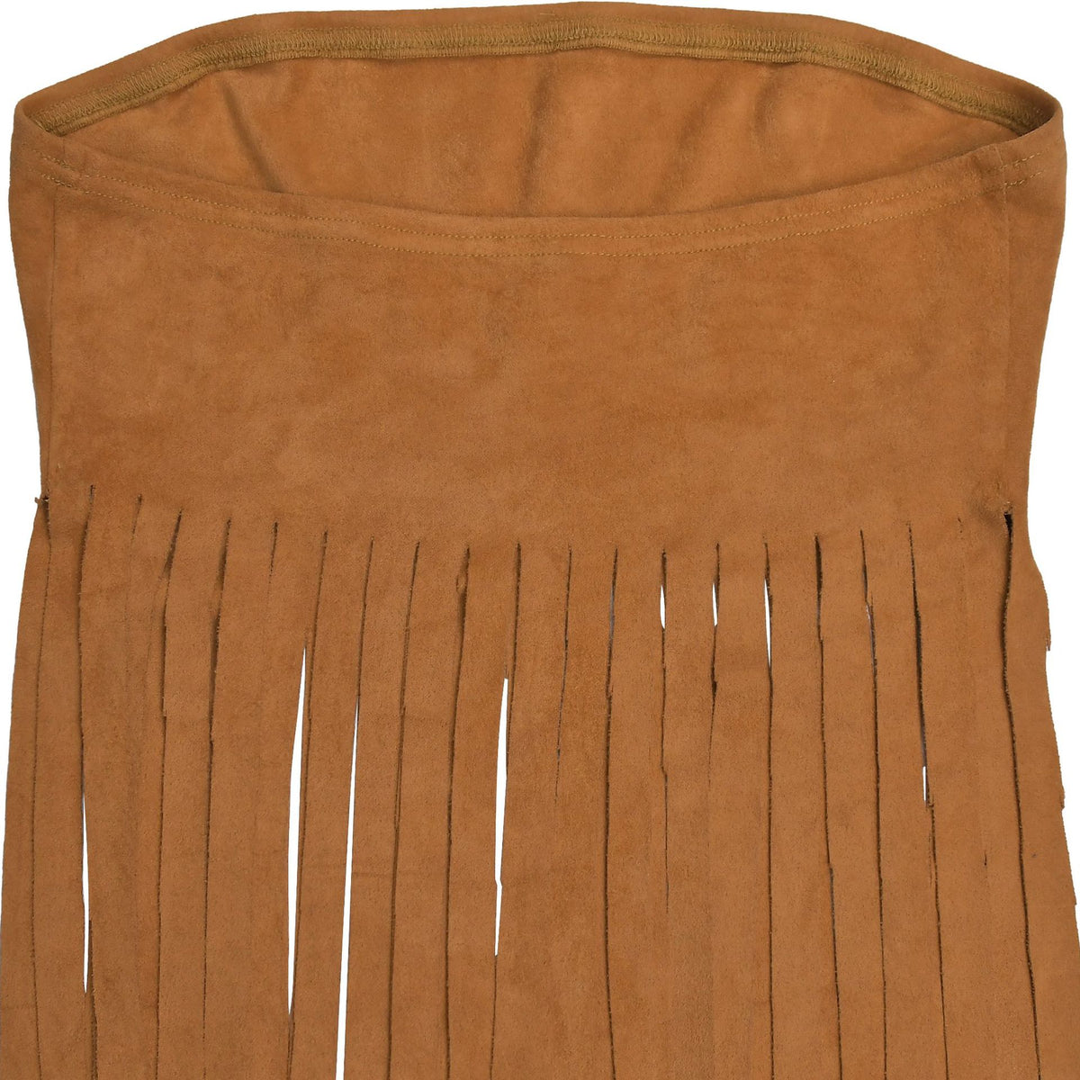 Western Bandeau Top With Long Fringe - Brown - 8