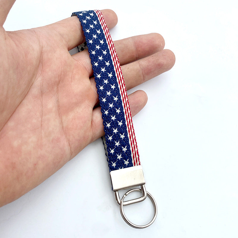 Stars And Stripes Wristlet Keychain - Flag