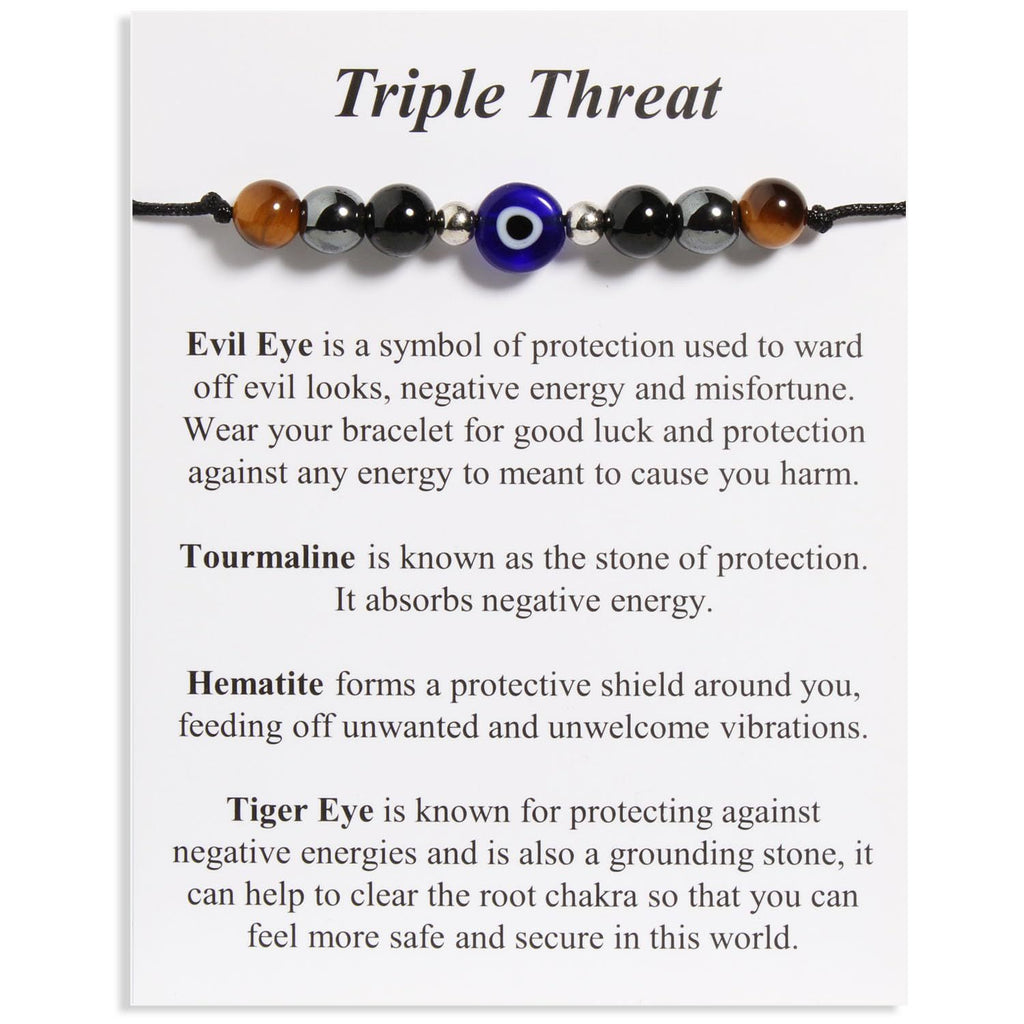 Evil Eye Stone Beaded Bracelet with Gift Card - Color_03