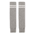 Varsity Stripe Ribbed Knit Sock Sleeves - Grey